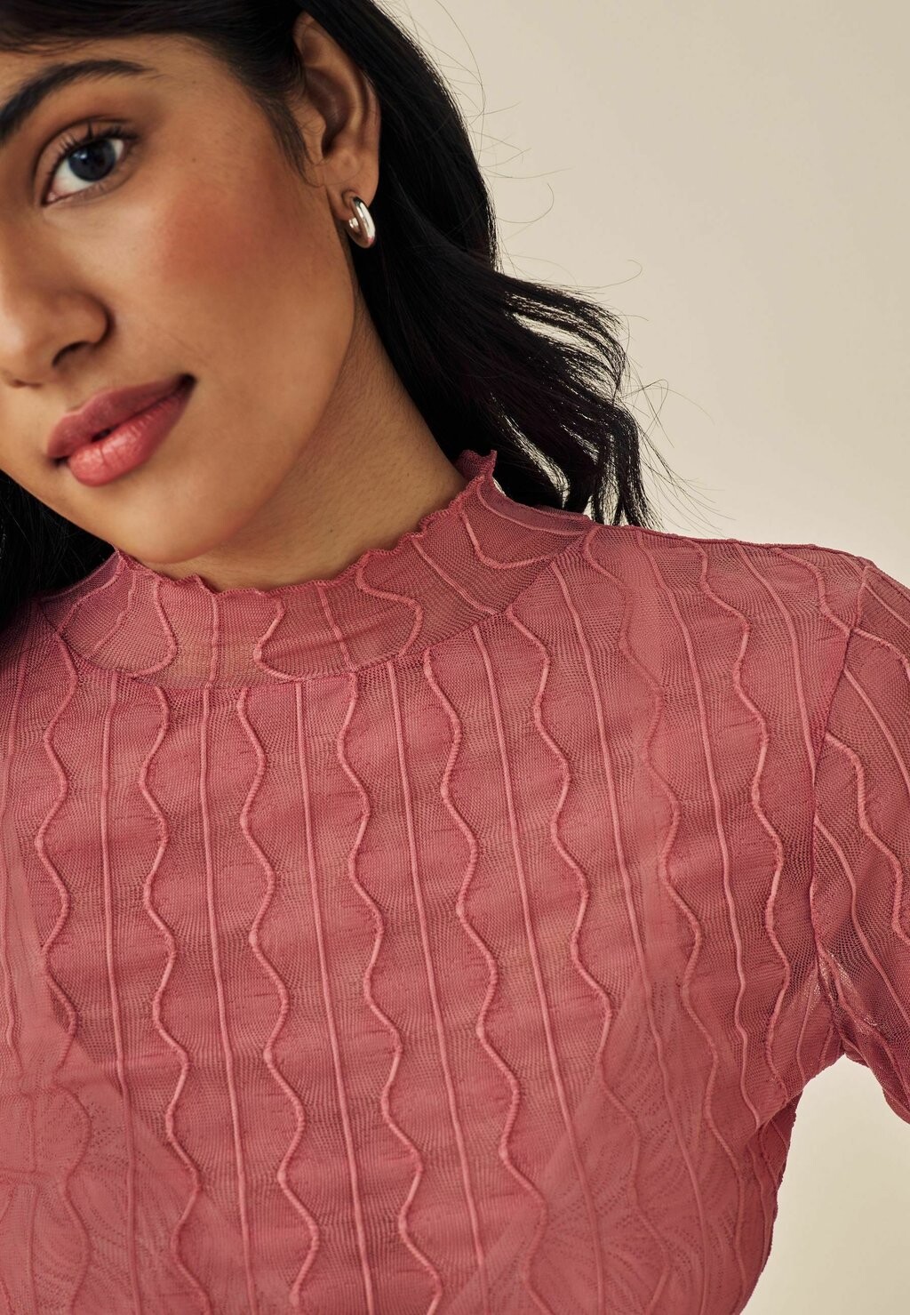 

Блуза TEXTURED ROLL NECK Next, розовый