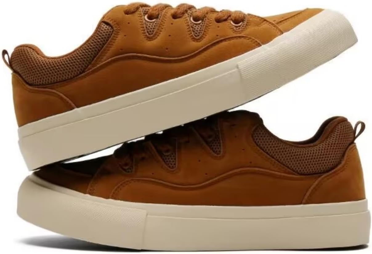 

Кроссовки на платформе из замшевой кожи с перфорацией и шнуровкой: повседневные, с низким верхом, дышащие и легкие. Идеально подходят для ходьбы, тенниса и катания на скейтборде Kpdwfms, хаки