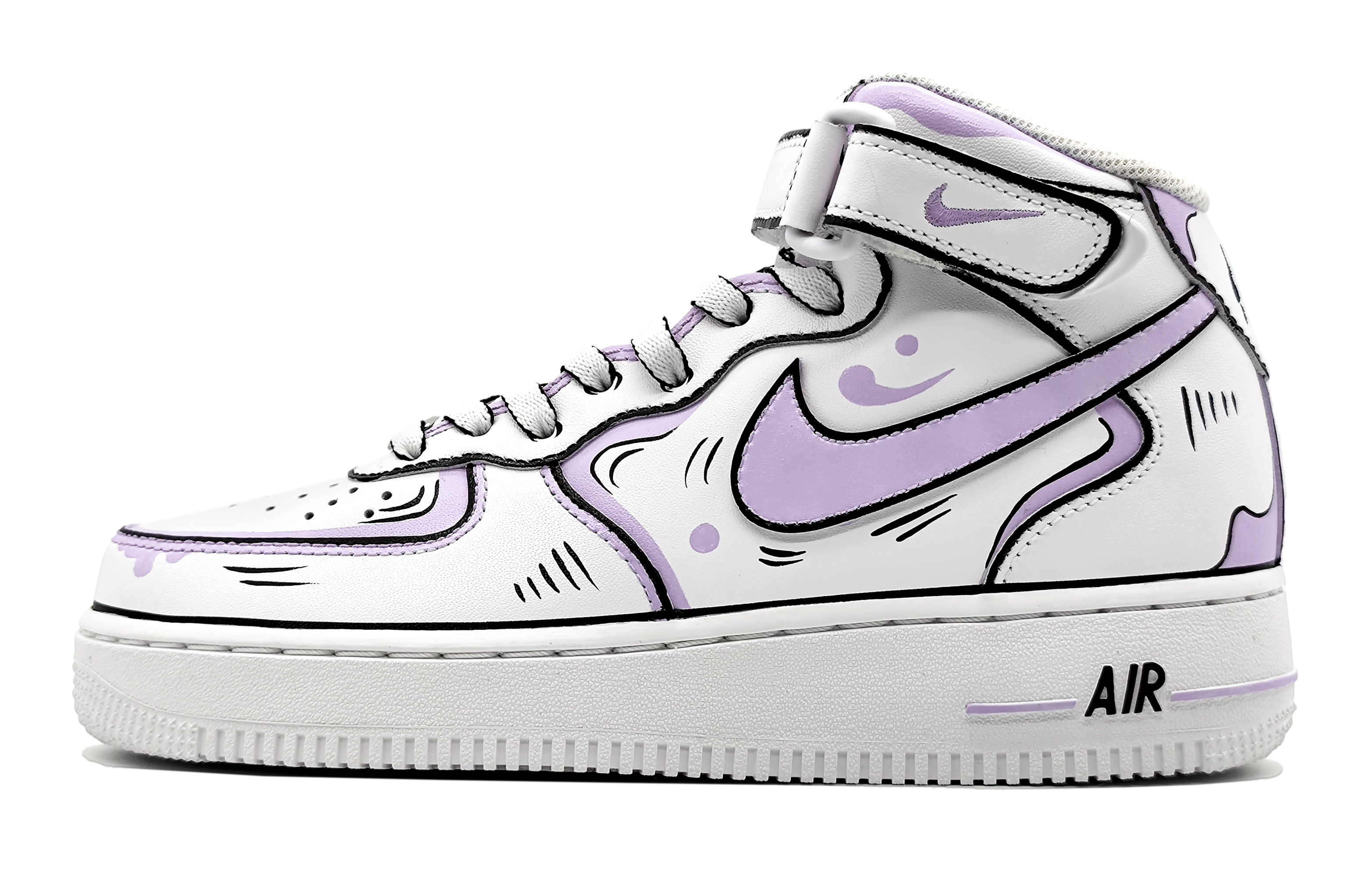 

Кроссовки Nike Air Force 1 Skateboard Shoes Women's Mid-Top Purple White/Black