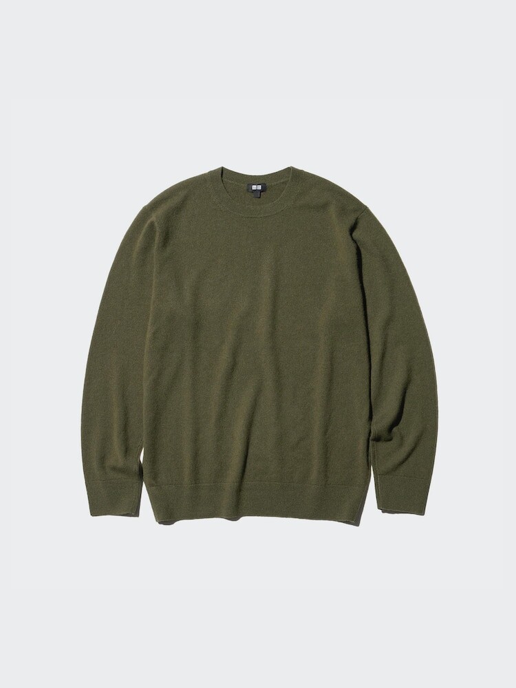 Джемпер с круглым вырезом из 100% кашемира Uniqlo, цвет 03 серый — фото 4