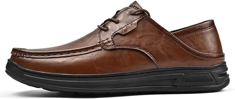 

Мужские повседневные кожаные туфли, прогулочные оксфорды, мягкие легкие классические туфли, ручная сборка, удобные кроссовки Generic, коричневый