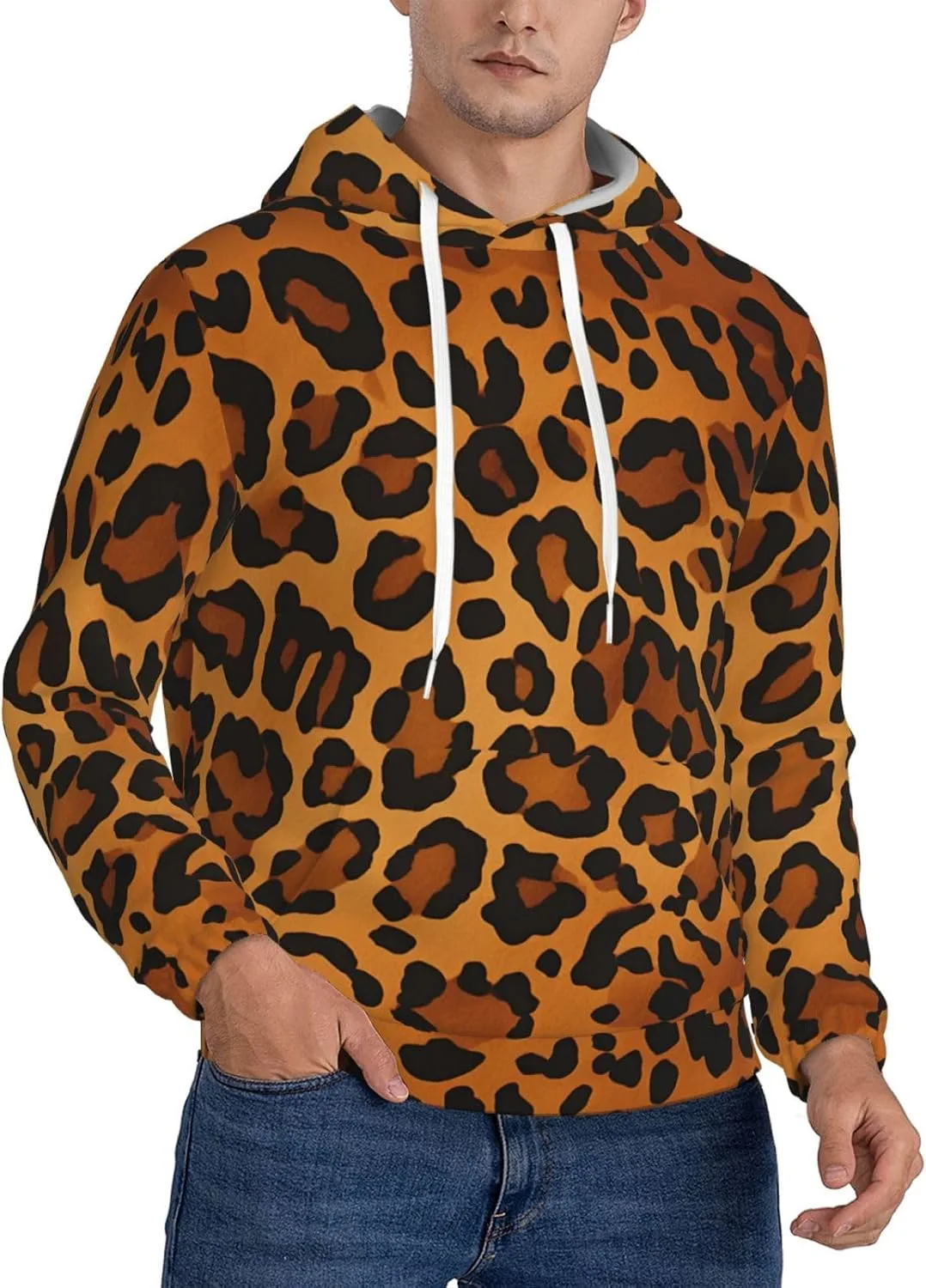 

Мужская флисовая толстовка с капюшоном Leopard KKLWEGU