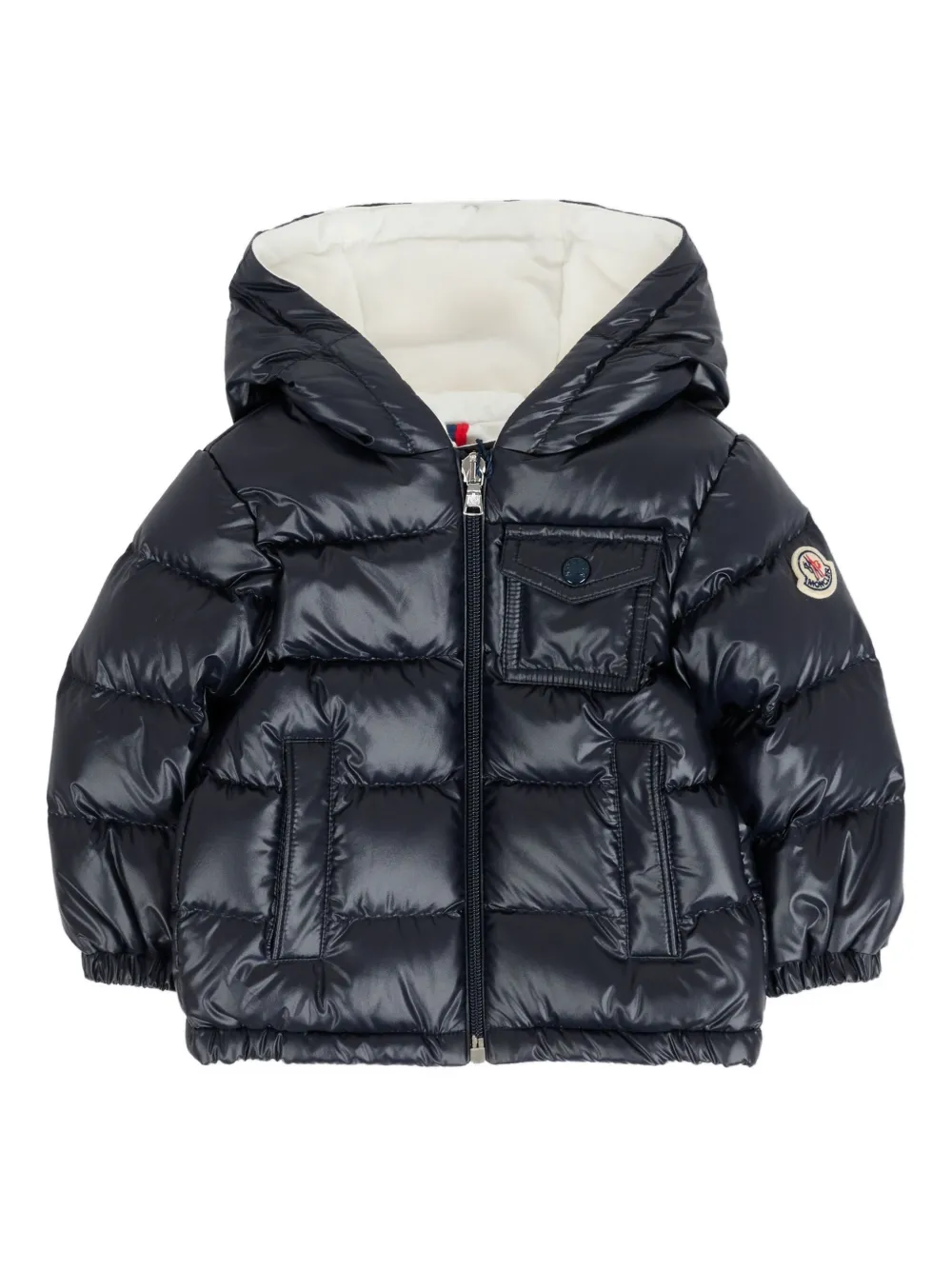 

Стеганая куртка с капюшоном Moncler Enfant, синий