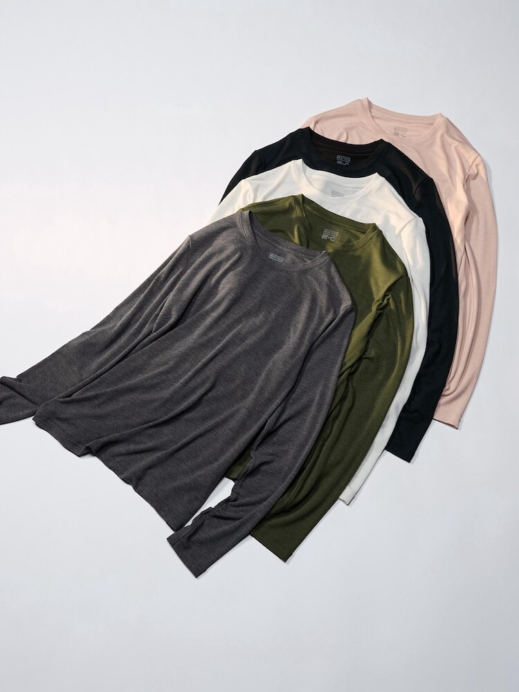 Лонгслив из теплой смеси кашемира heattech Uniqlo, черный — фото 3