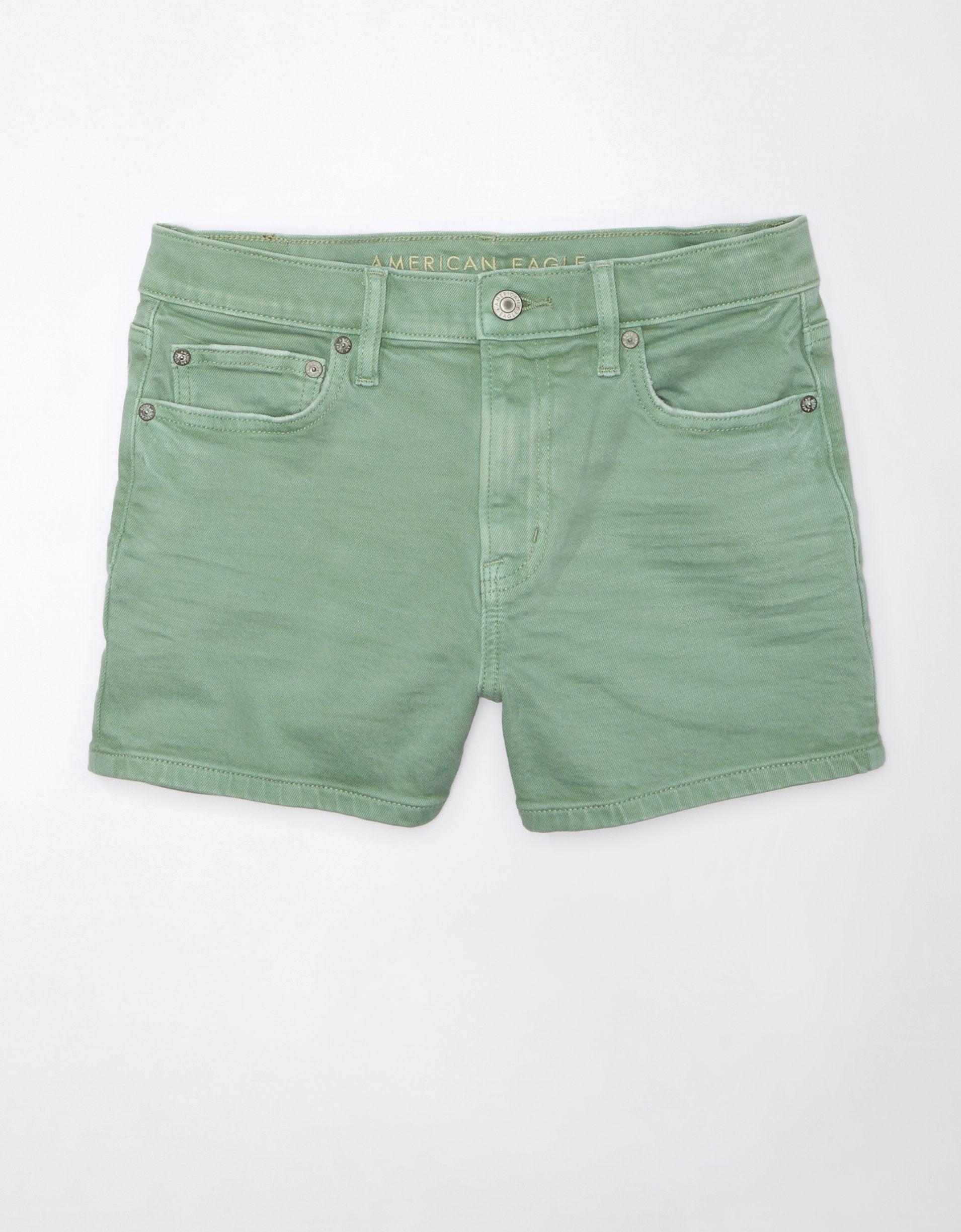 

AE Stretch Super High-Wisted Свободные шорты American Eagle Outfitters, зеленый