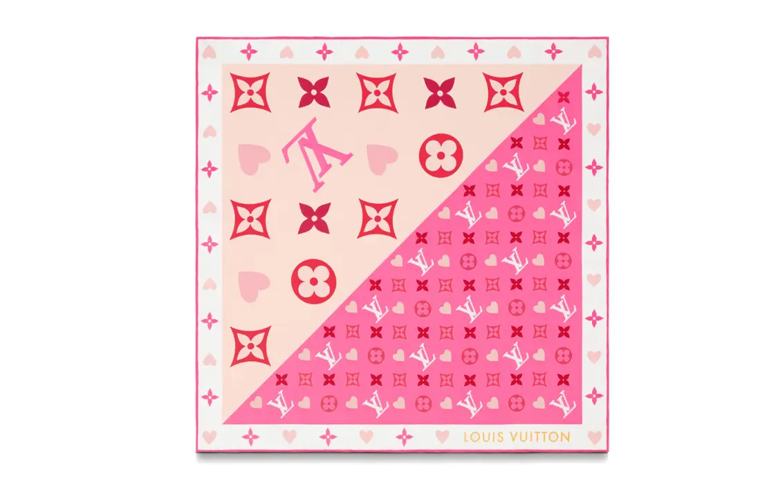 

LOUIS VUITTON Шёлковый шарф женский розовый, Pink