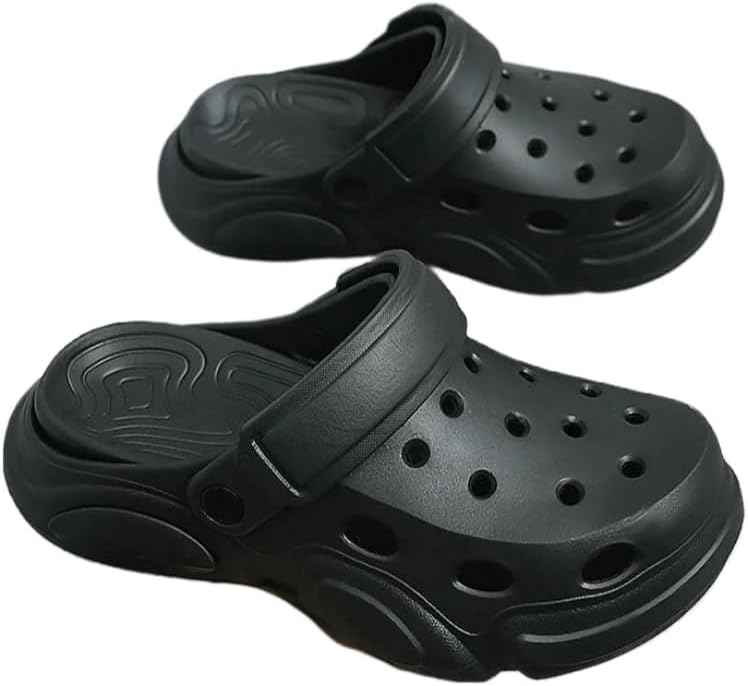 

Летние мужские сандалии с толстой подошвой, нескользящие, дышащие, закрытые носки, повседневная обувь для пляжа Dmmwcx, черный