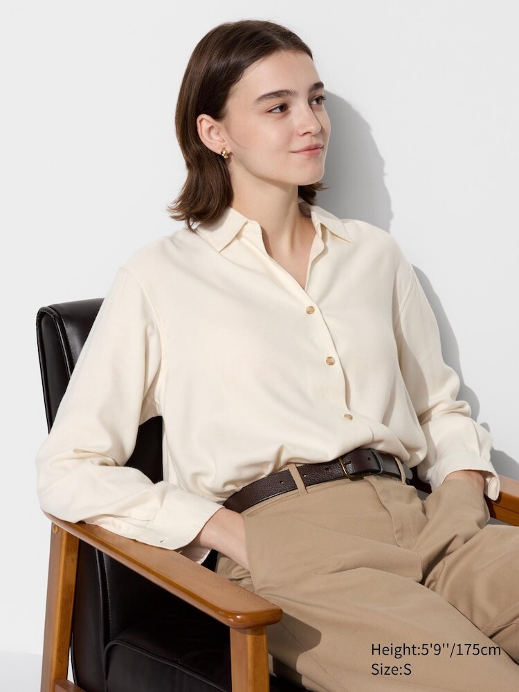 

Фланелевая рубашка Uniqlo, цвет 01 белый