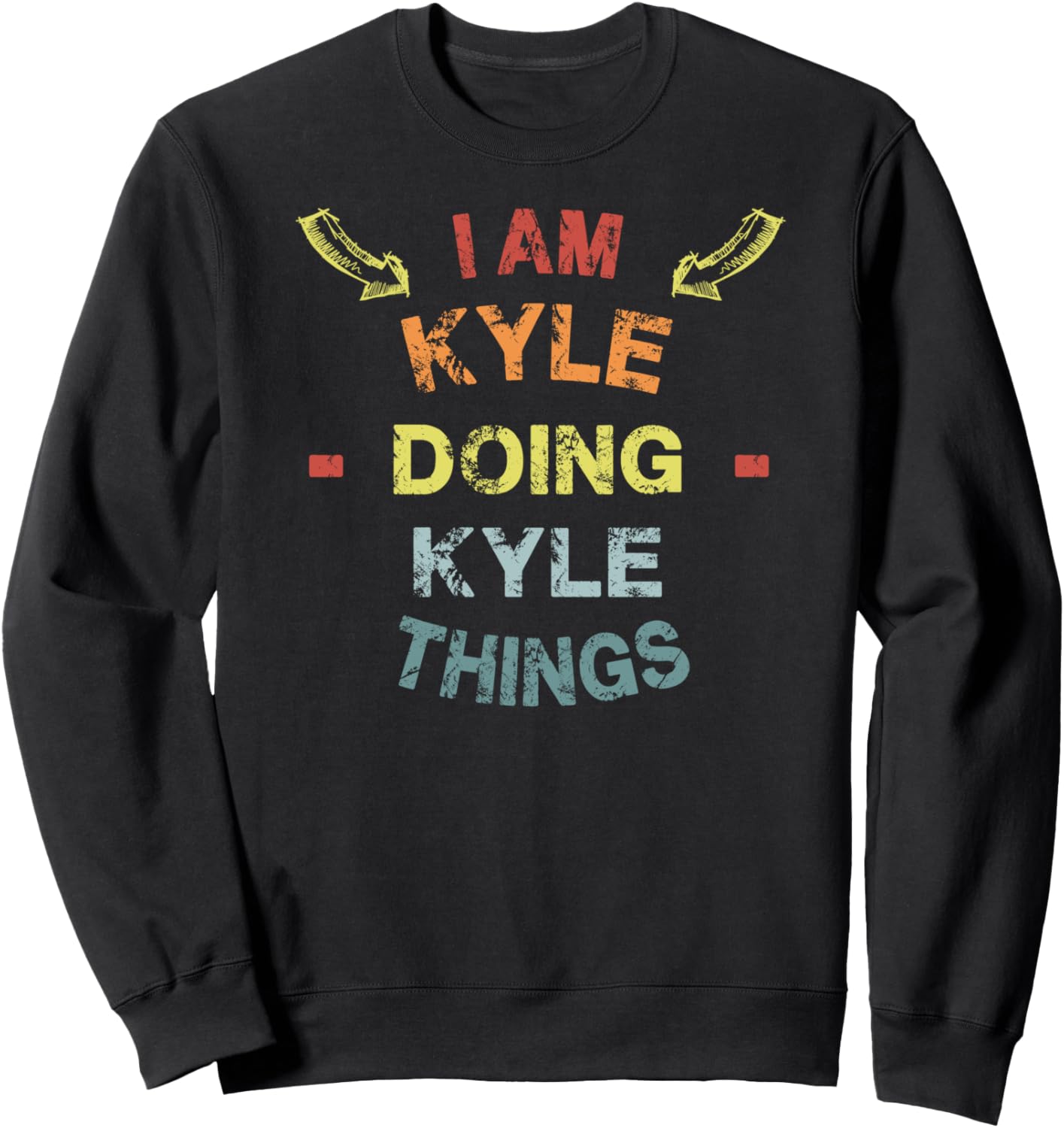 

Я Кайл, делаю крутые вещи, забавная толстовка в подарок на Рождество Sarcastic Birthday Kyle Name Text Joke, черный