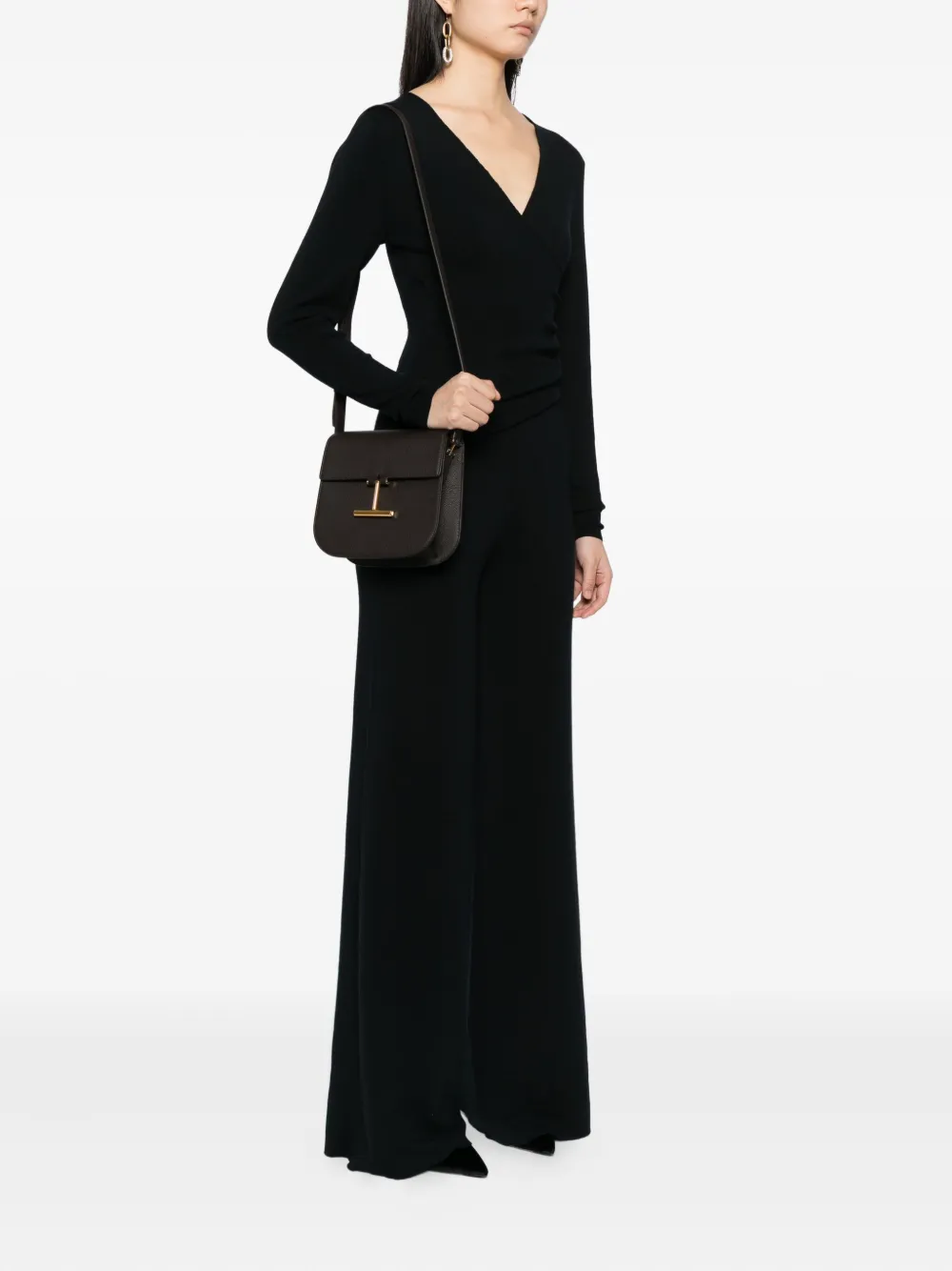 Сумка-mini Tara из зернистой кожи через плечо TOM FORD, коричневый — фото 2