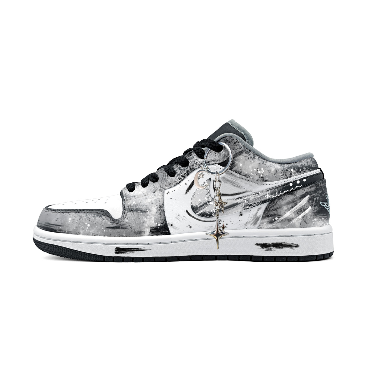 

Jordan Кроссовки Air 1 Low top Vintage Basketball Shoes Unisex Black White Gray