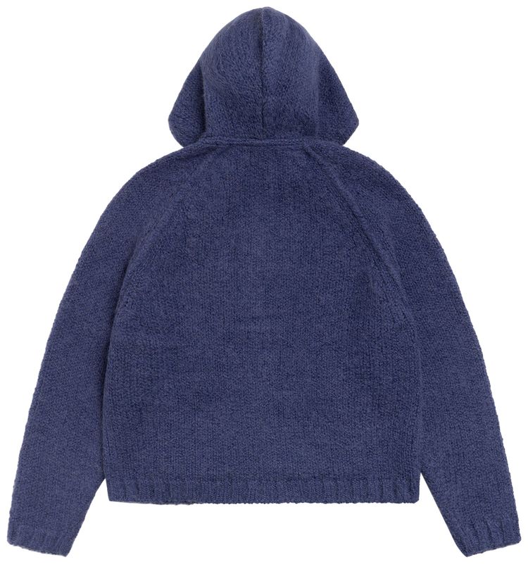 Толстовка Stussy Chunky Knit Zip Hoodie, синий — фото 2
