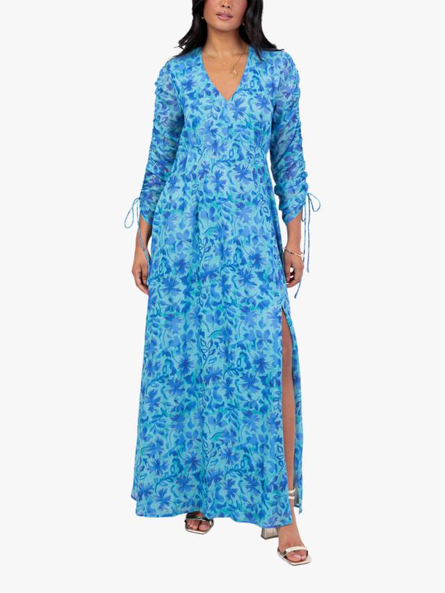 

Платье макси с принтом листьев Lovedrobe, Blue
