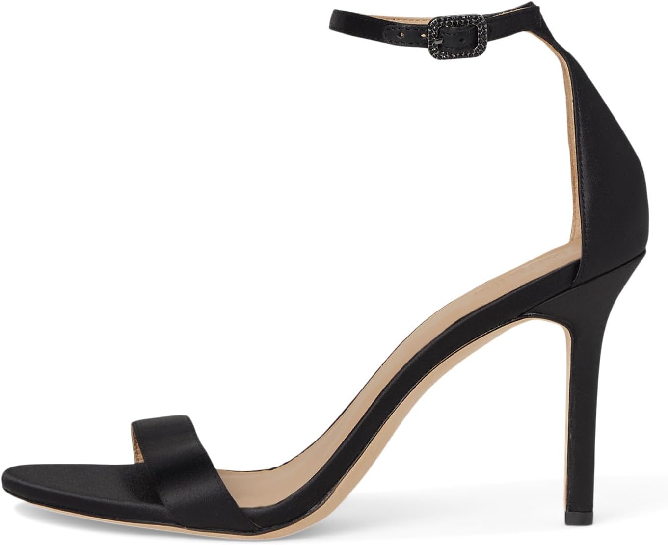 Туфли Lauren Ralph Lauren Women's Allie Pave-Buckle Satin Sandals, Black — фото 4