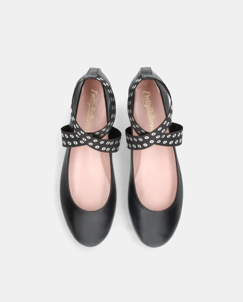 Женские балетки Nicole из мягкой кожи наппа с эластичным ремешком Pretty Ballerinas, черный — фото 2