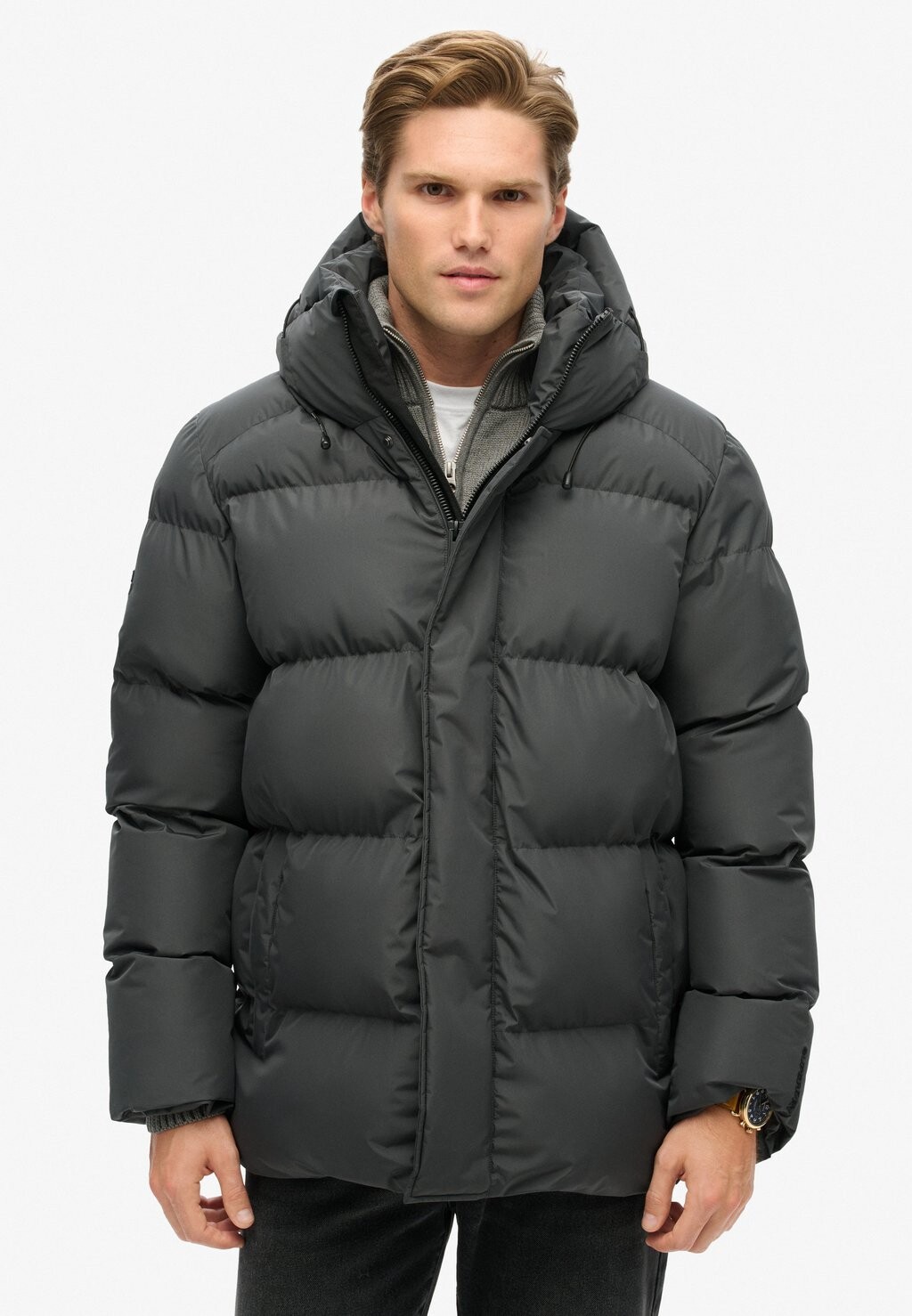 

Зимняя куртка FIVE BAFFLE SPORTS Superdry, темно-серый