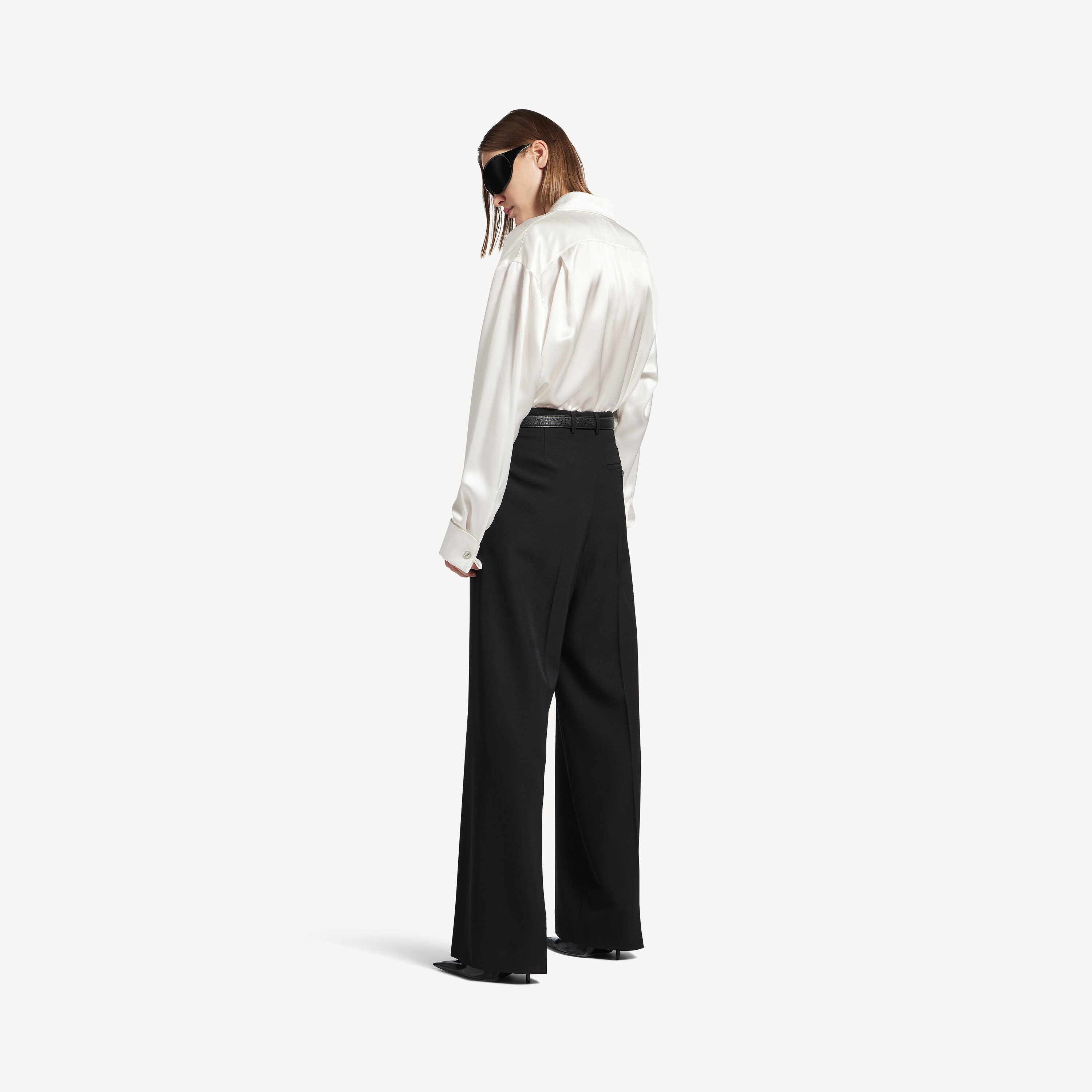 Женские большие классические брюки черного цвета BALENCIAGA, черный — фото 3