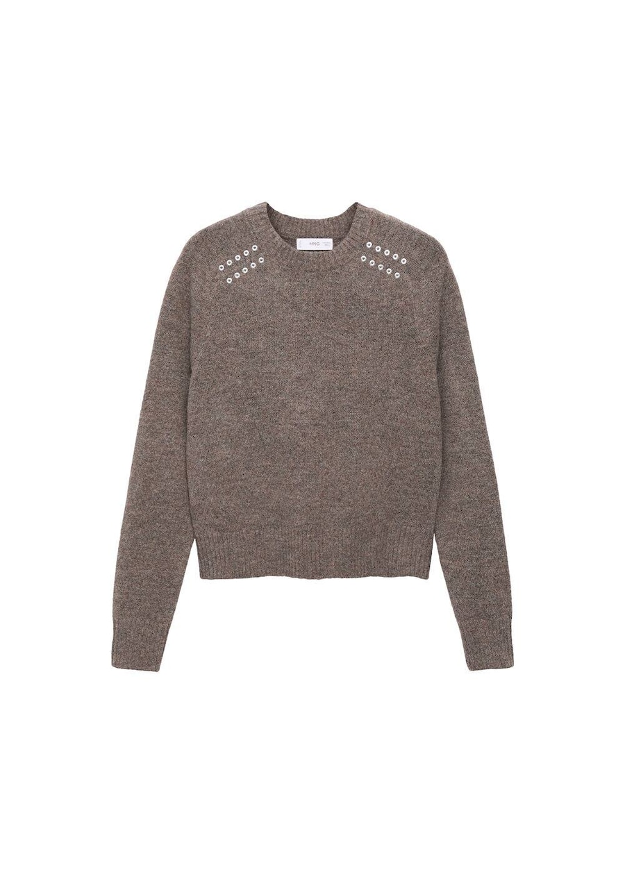 

Свитер MANGO TEEN Eyelet, коричневый