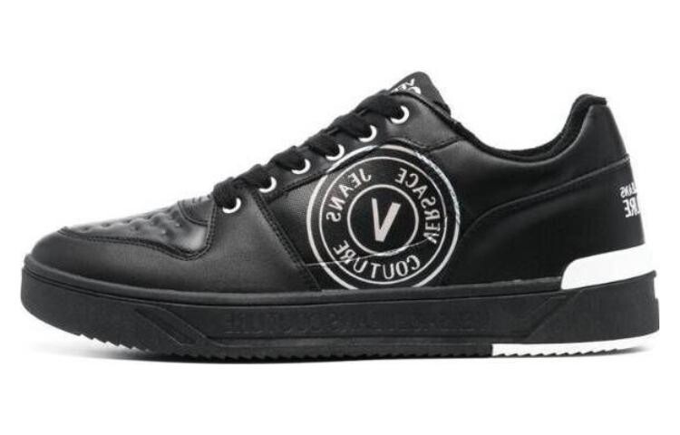 

Кроссовки VERSACE JEANS Couture Starlight Logo-print Leather Sneakers, черный