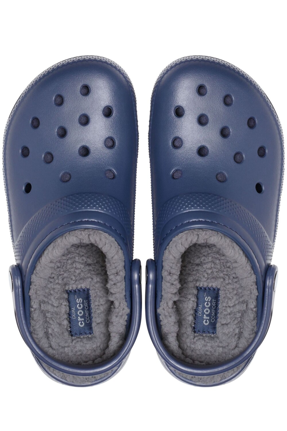 Классические сабо с пушистой подкладкой Crocs, синий — фото 4