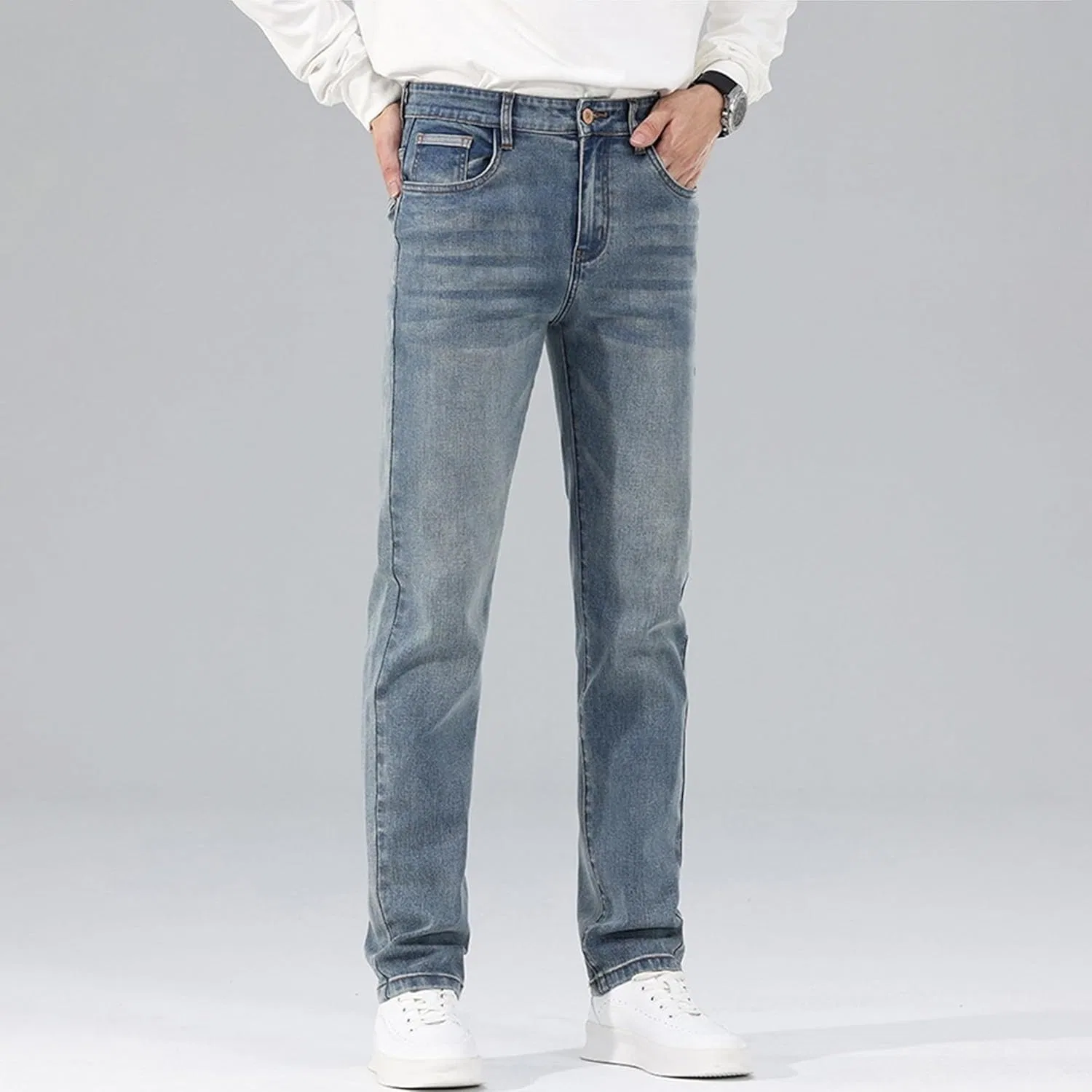 Джинсы distressed denim, Vintage Blue — фото 3