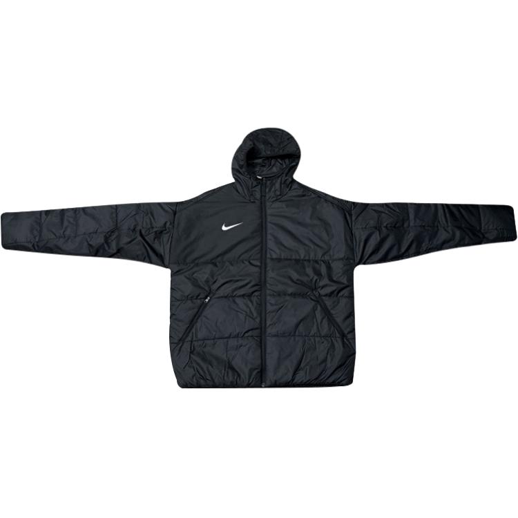 

Nike Мужская пуховая куртка, черная, с капюшоном, средней высоты