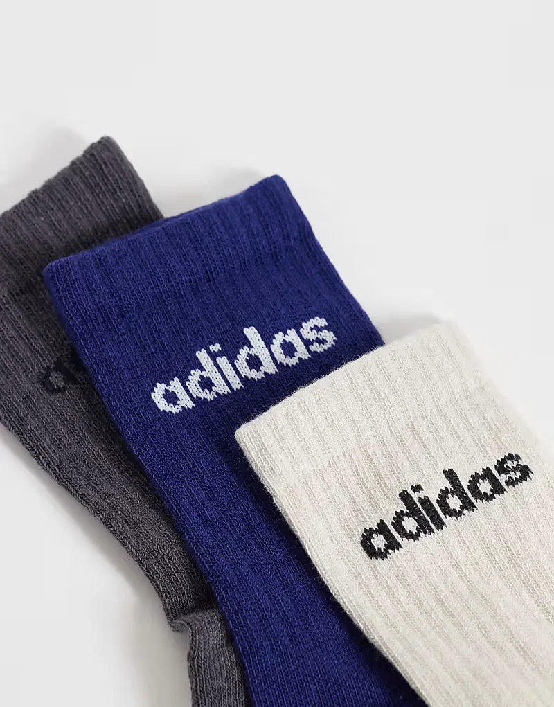Комплект из 6 пар тренировочных носков Adidas Performance с линейным логотипом кремового, мультиколор — фото 2
