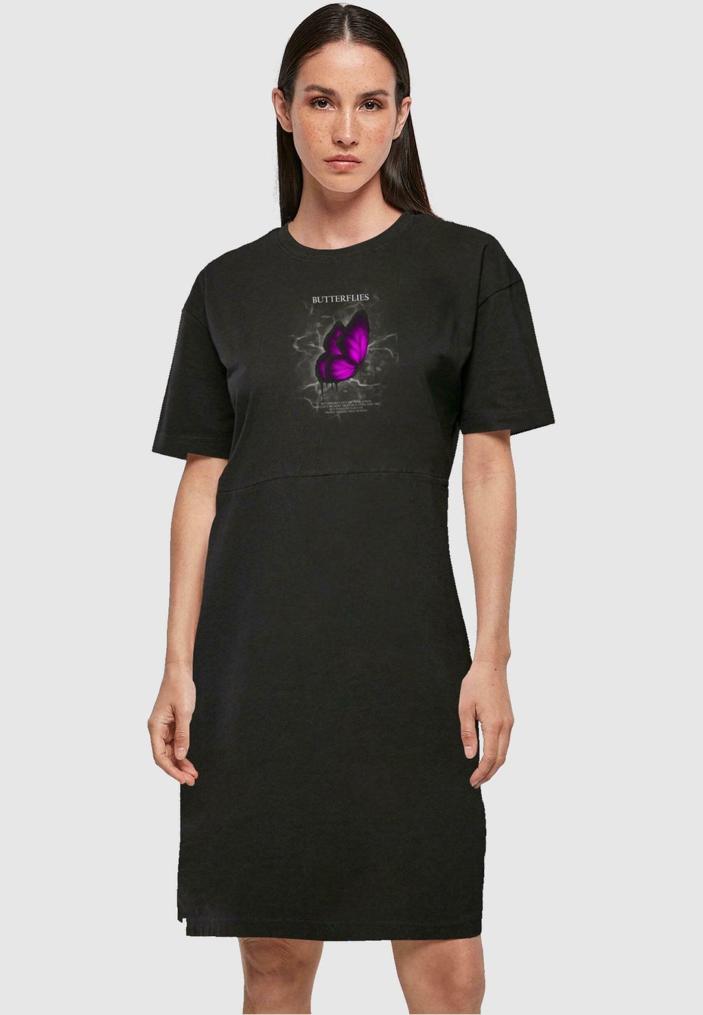 

Платье из джерси BUTTERFLIES SLIT TEE Merchcode, черный
