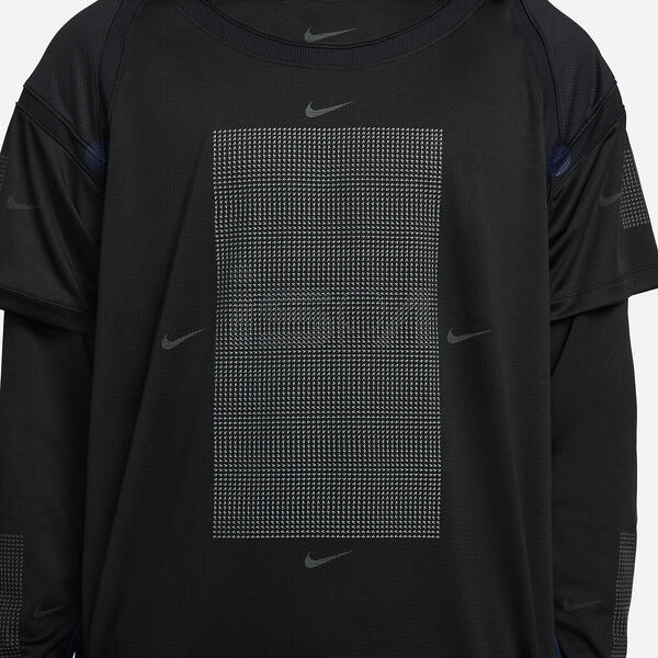 Футболка Nike ISPA Long Sleeve T-Shirt 'Black', черный — фото 2