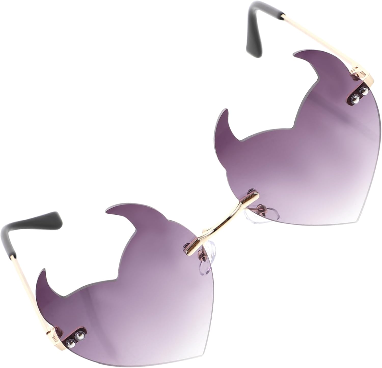 

Женские солнцезащитные очки без оправы в форме сердца. Очки без оправы для пляжных вечеринок и мероприятий на открытом воздухе. Легкая оправа. Уникальный дизайн WOFASHPURET, Lavender