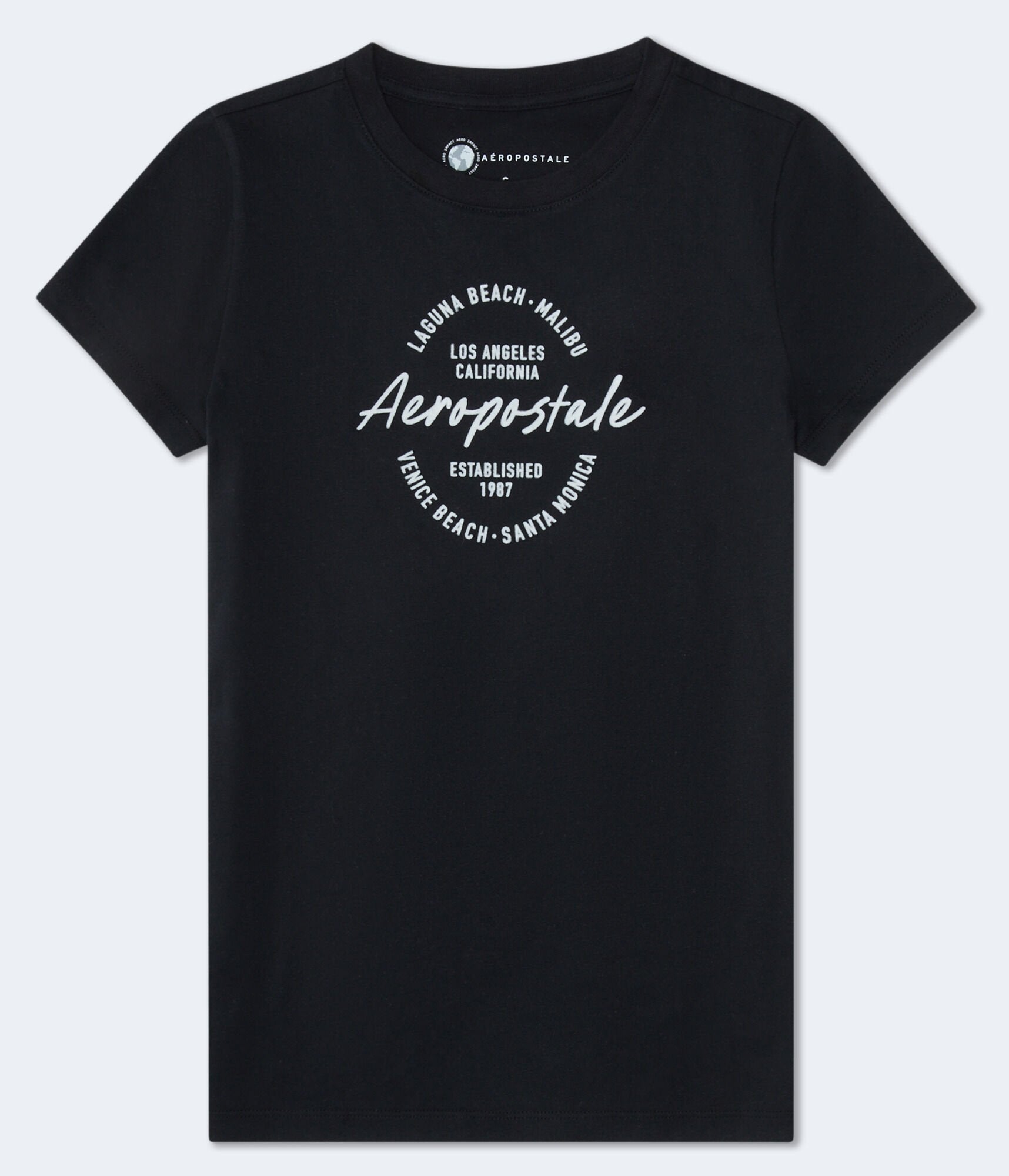 

Футболка с флокированным рисунком Aeropostale Los Angeles, черный