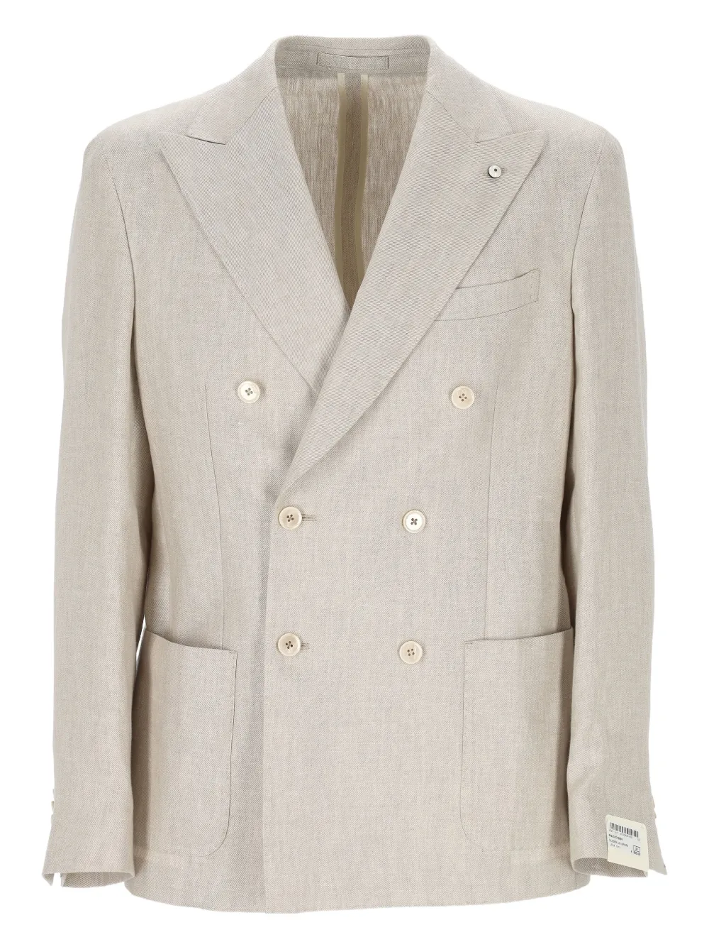 

Двубортный льняной пиджак L.B.M. 1911, нейтральный