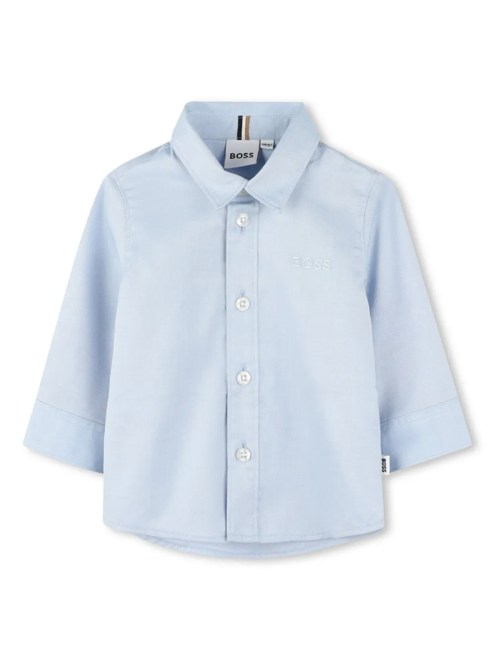 

Рубашка с вышитым логотипом BOSS Kidswear, синий