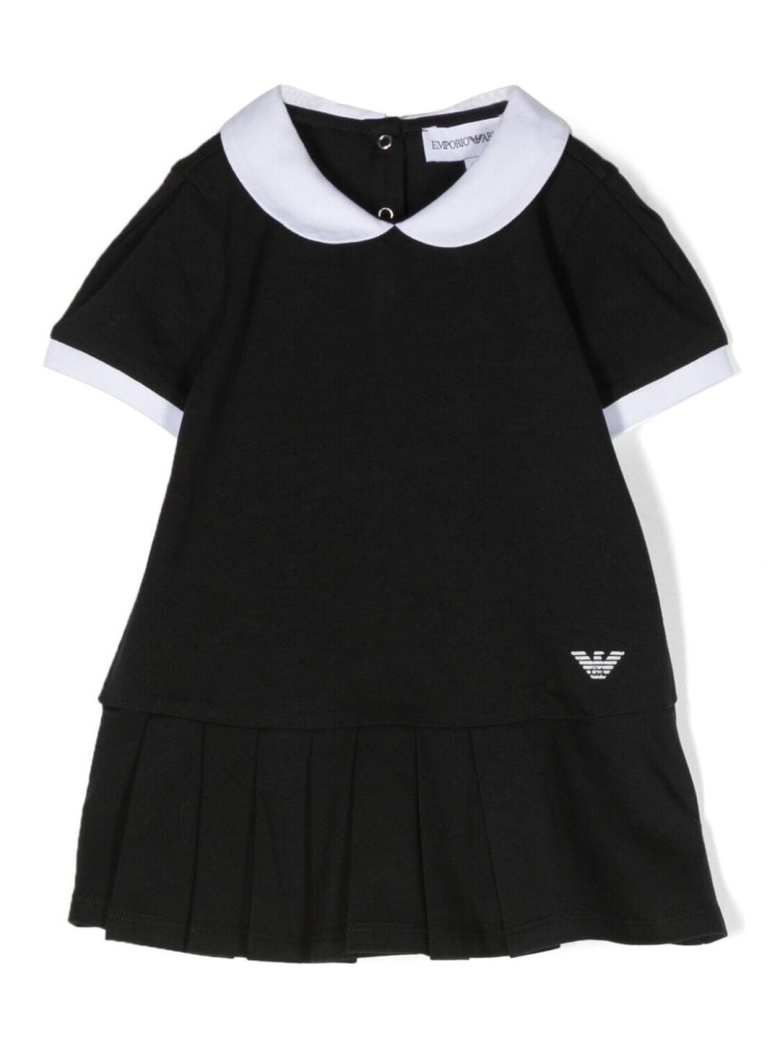 

Платье с плиссированной юбкой Emporio Armani Kids, черный