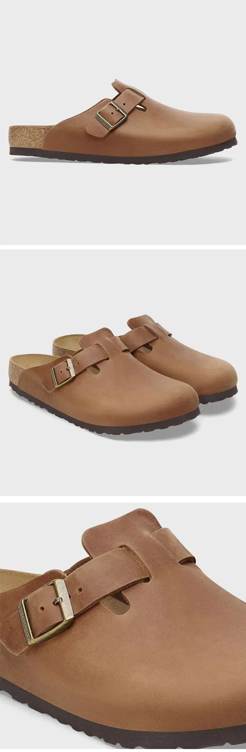 Мужские мюли-лоферы Birkenstock Boston Leoi Cognac Regular — фото 3