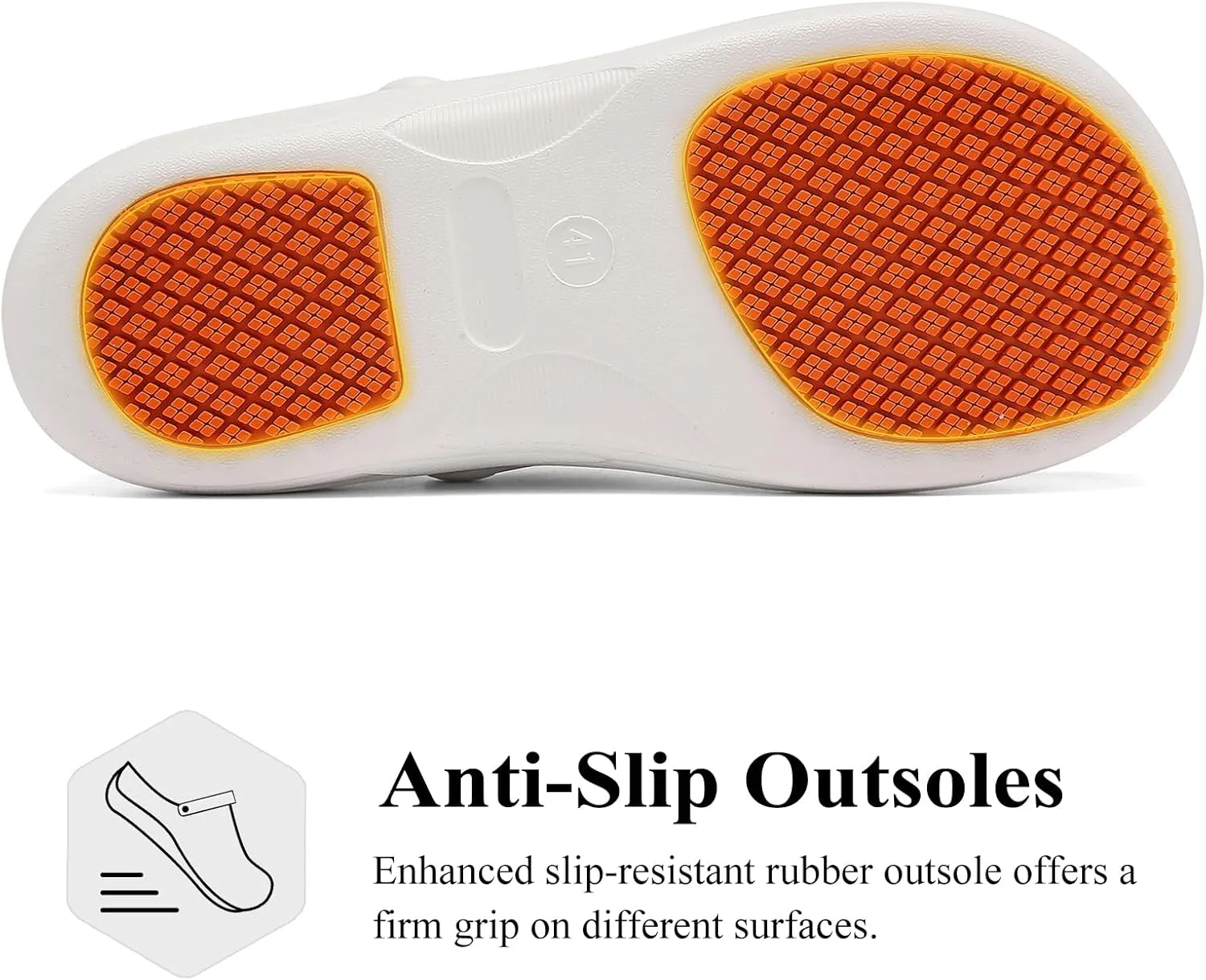 Противоскользящие кухонные туфли Haifago для мужчин и женщин, рабочая обувь для кухни и общественного питания, водонепроницаемые медицинские сабо, белый — фото 4