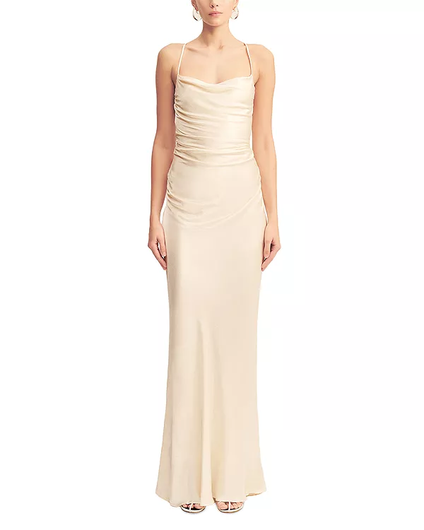 

Платье макси со шнуровкой на спине La lune Shona Joy, белый