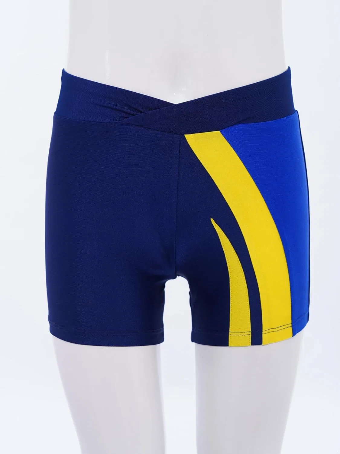 Спортивные шорты для мальчиков, цветные блоки, Loodgao, Navy Blue — фото 3