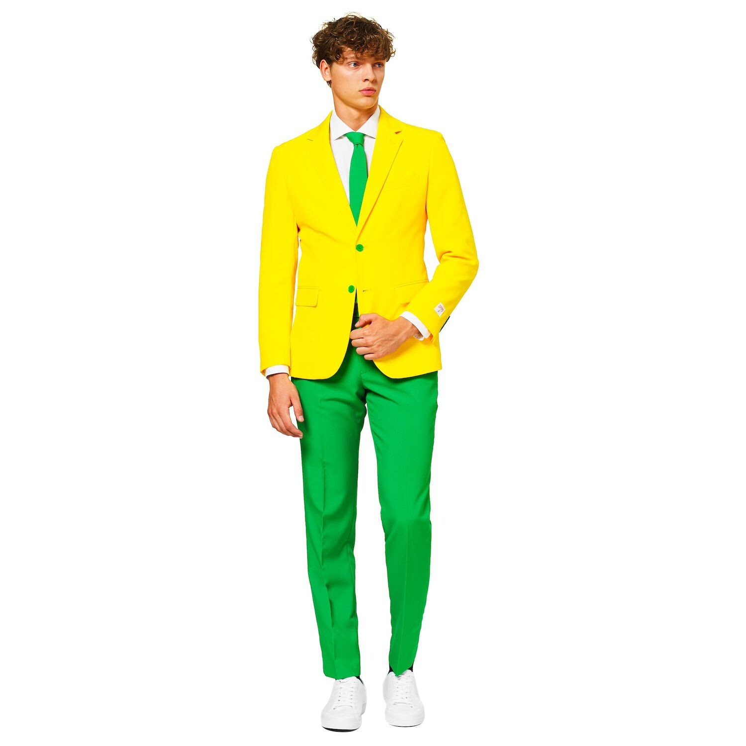 

Мужской костюм и галстук приталенного кроя OppoSuits, зеленый\желтый