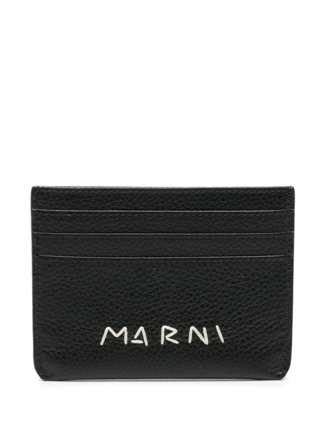 

Кожаная визитница с вышитым логотипом Marni, черный