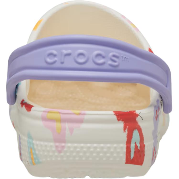 Классические противоскользящие износостойкие низкие детские сандалии Clog Kids' Crocs, экрю — фото 4