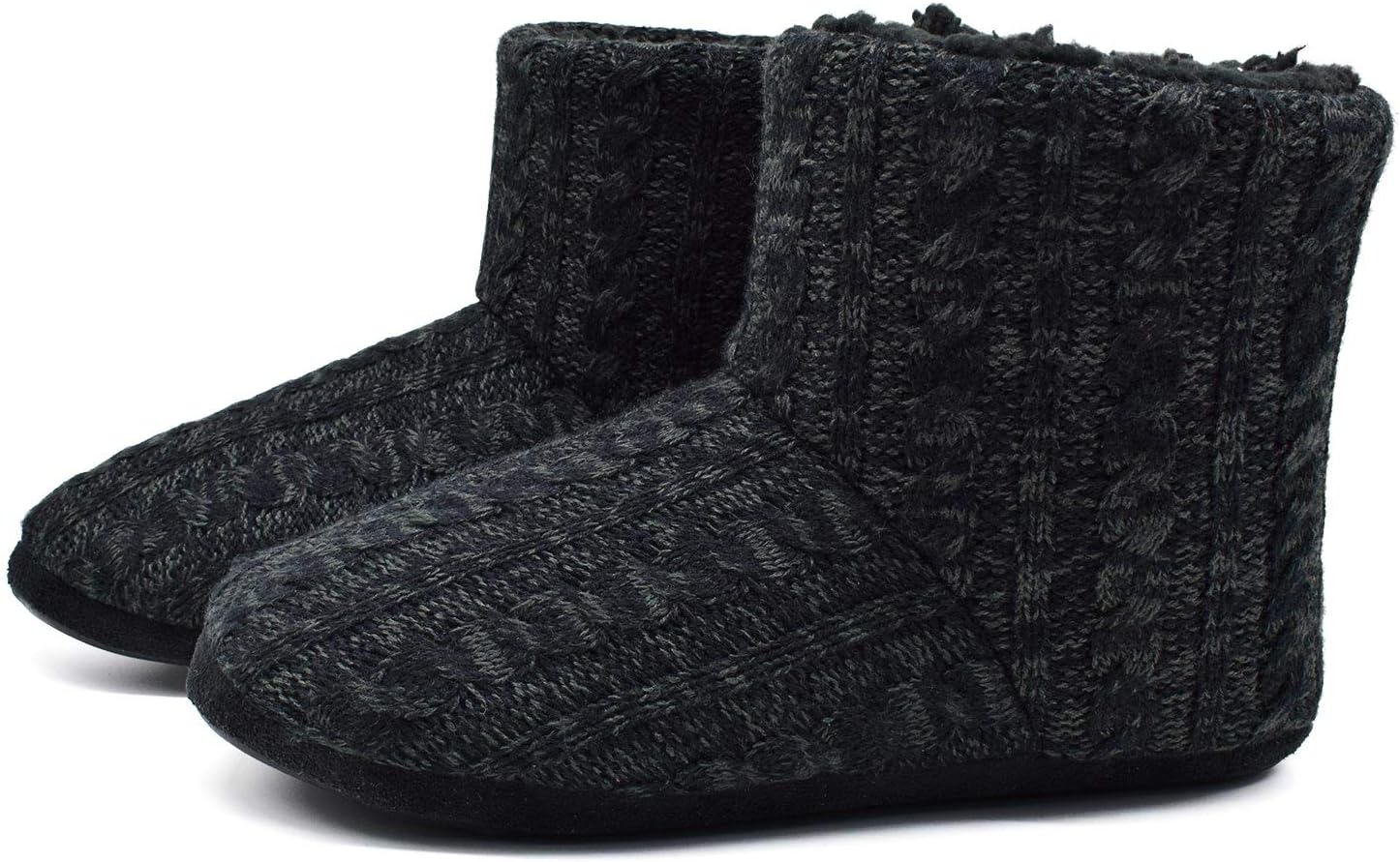 

GPOS Вязаные тапочки из каменной ваты для мужчин, теплые домашние, на мягкой подошве с эффектом памяти, мягкая резиновая подошва, черный