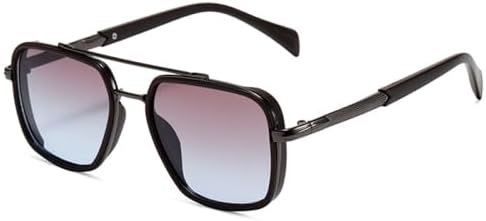 

Солнцезащитные очки Double Bridges Square для женщин, ретро-градиентные, с защитой от УФ-излучения UV400, для мужчин, в стиле панк, для активного отдыха на природе generic, Coffee Gun Tea Blue