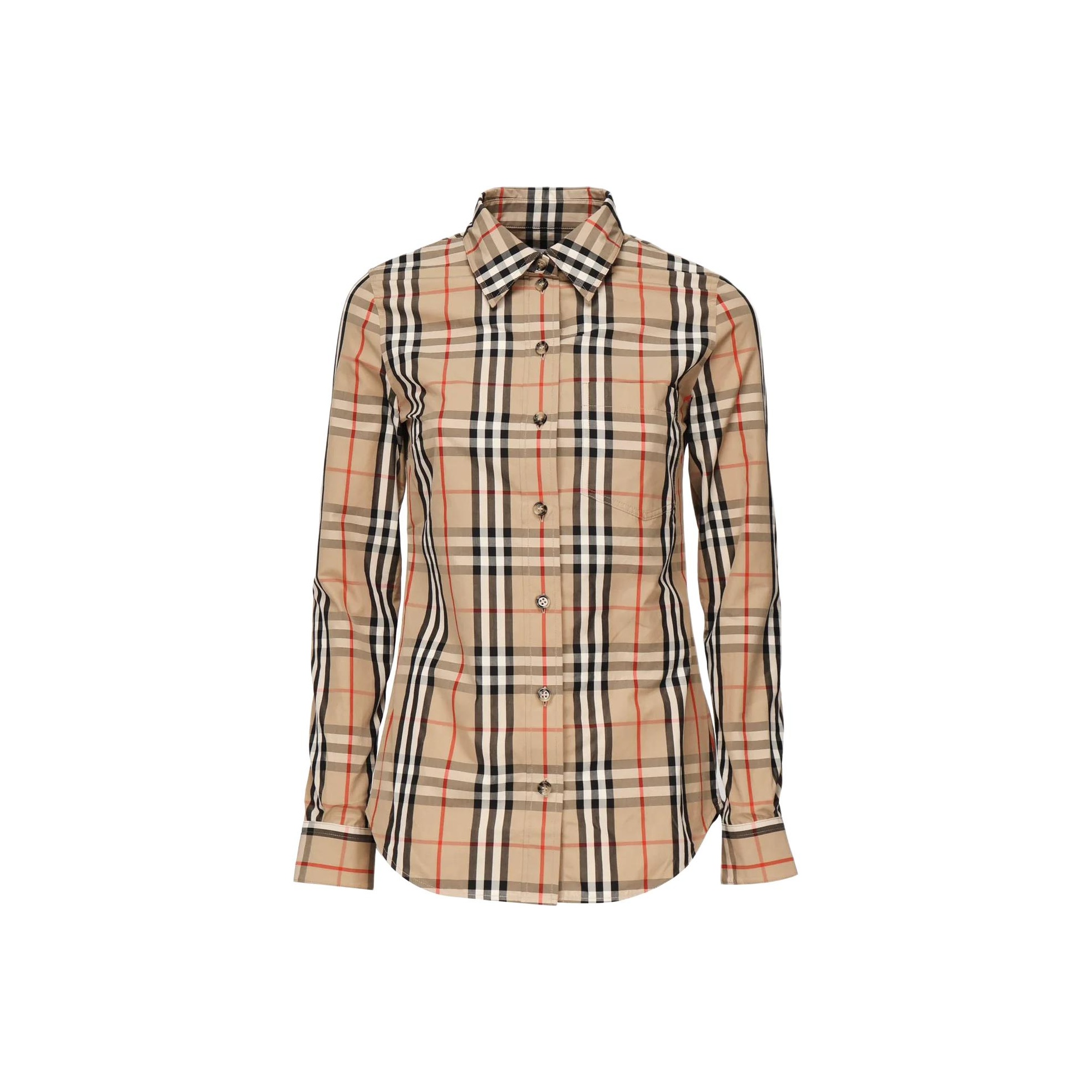 

Рубашка с длинным рукавом в клетку Burberry, хаки