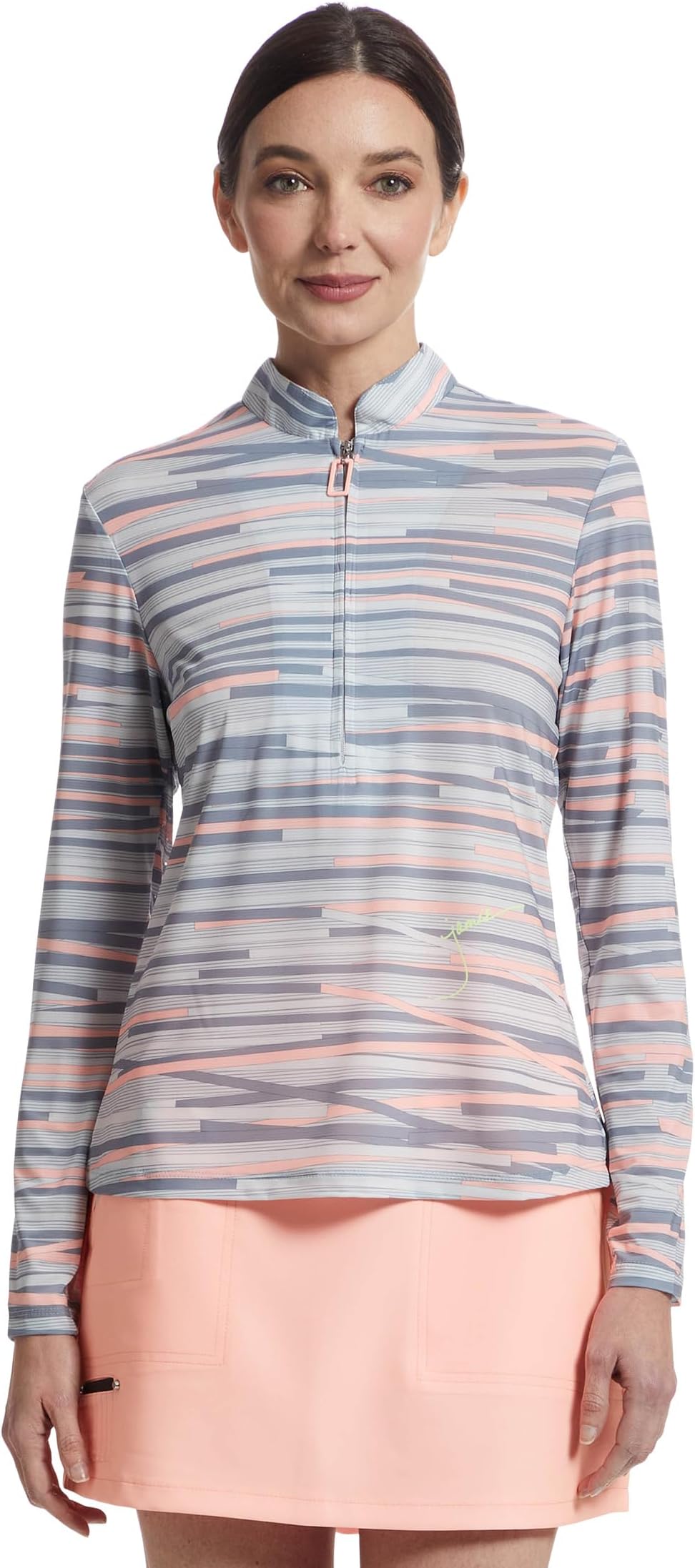 

Топ Jamie Sadock Sunsense Chopstix Print Long Sleeve 1/4 Zip Sun Protection Top, цвет Shell