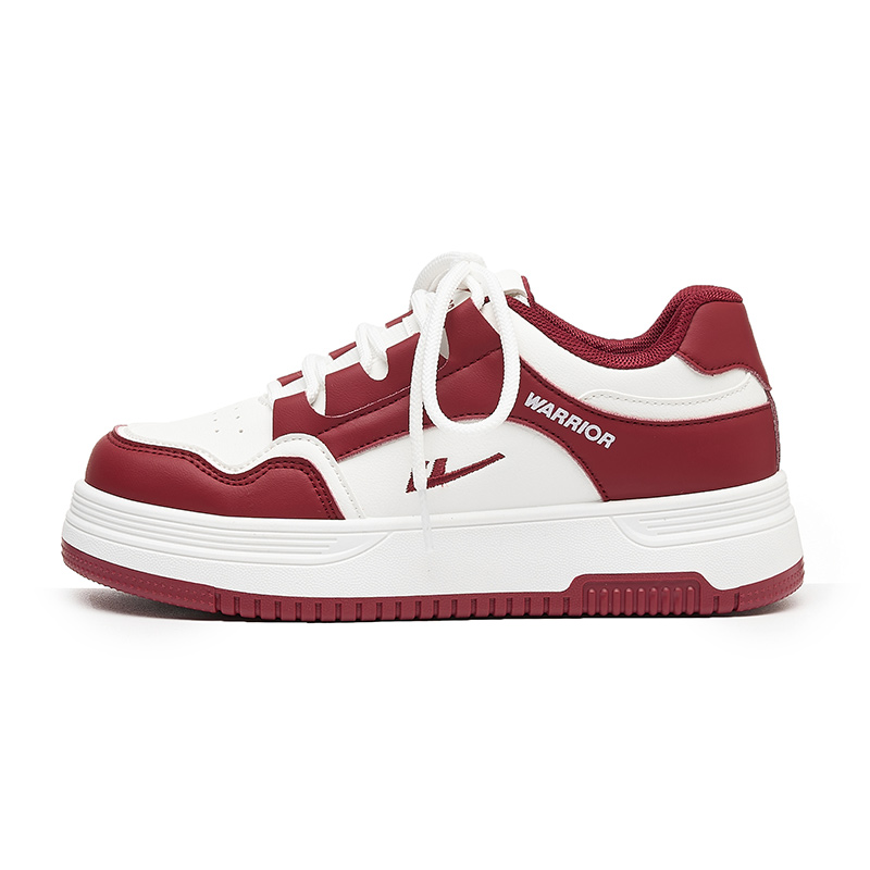 

Кроссовки для скейтбординга Low top Unisex с амортизацией, износостойкие и легкие WARRIOR, белый burgundy