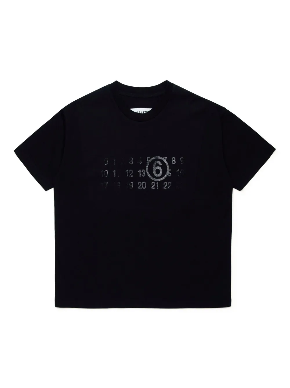 

Футболка с принтом MM6 Maison Margiela Kids, черный