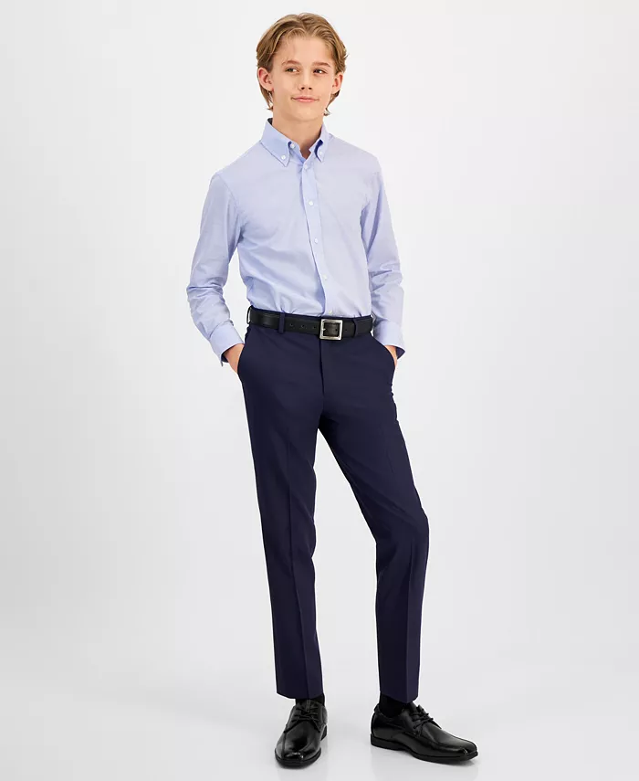 

Классическая однотонная рубашка с длинным рукавом для мальчиков Big Boys B By Brooks Brothers, синий