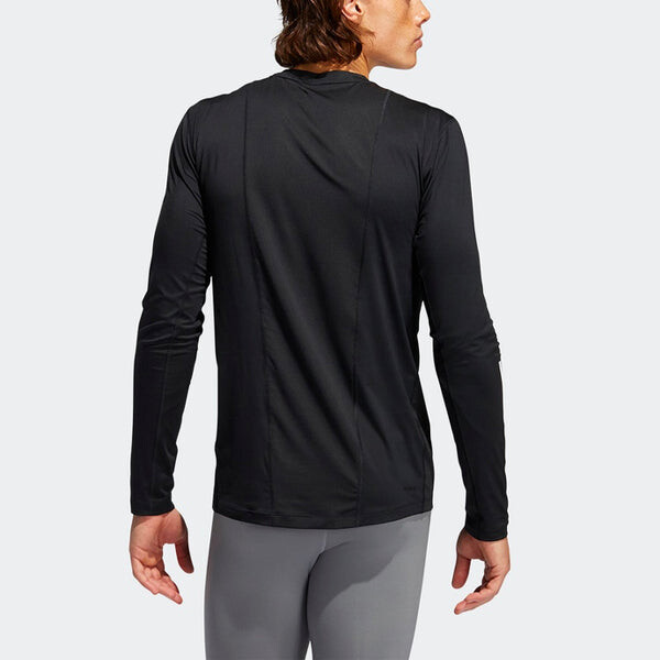 Футболка adidas Training Sports Round Neck Long Sleeves Black, черный — фото 4