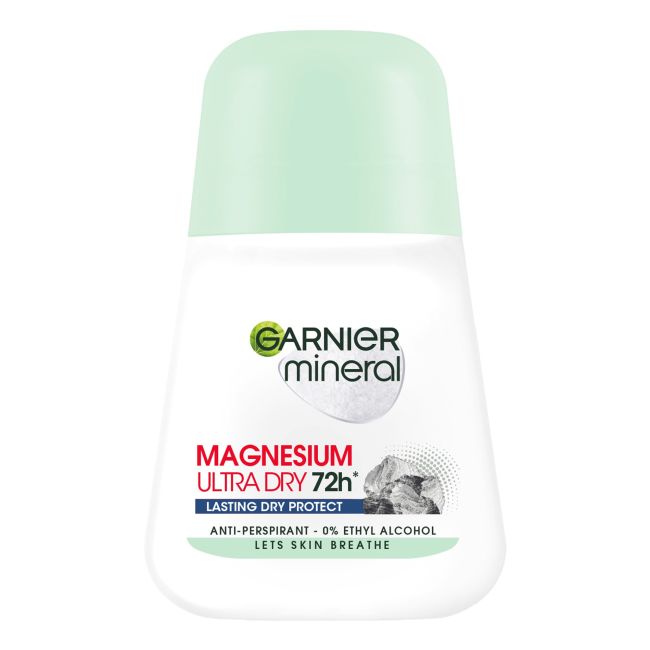 

Минеральный магниевый ультрасухой шариковый дезодорант 72ч Garnier, 50 мл